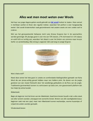 Alles wat men moet weten over Wools