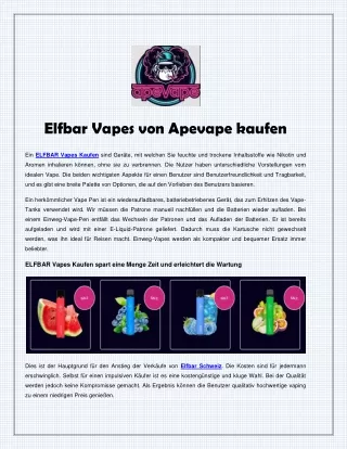 Elfbar Vapes von Apevape kaufen