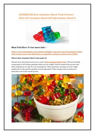 Keto Gummies Shark Tank Reviews