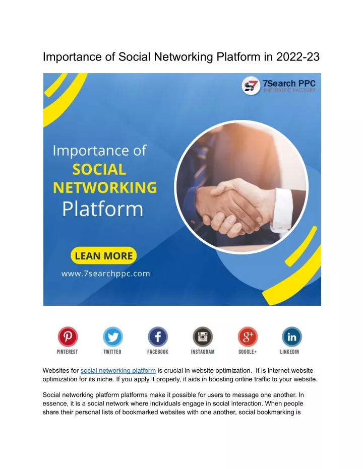 importance of social networking platform in 2022