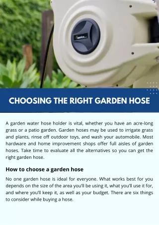 Choosing the Right Garden Hose
