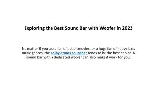 exploring the best sound bar with woofer in 2022