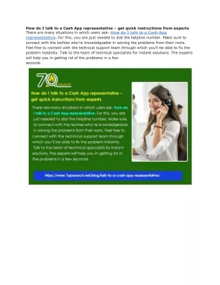 How do I talk to a Cash App representative – get quick instructions from experts
