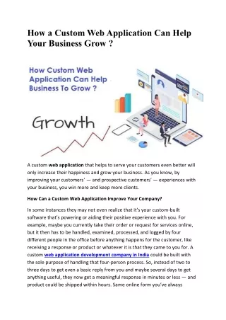 How a Custom Web Application Can Help Your Business Grow