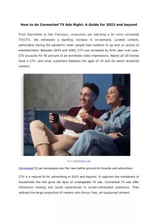 how to do connected tv ads right a guide for 2023