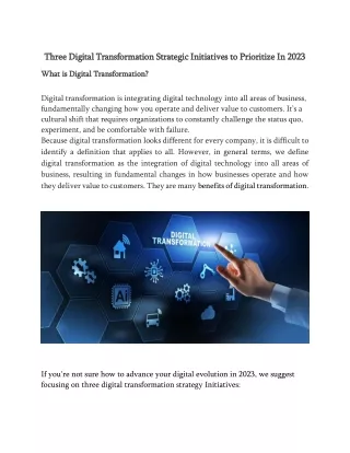 three digital transformation strategic