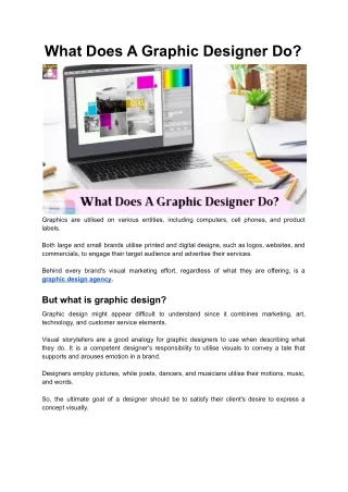 What does a graphic designer do?