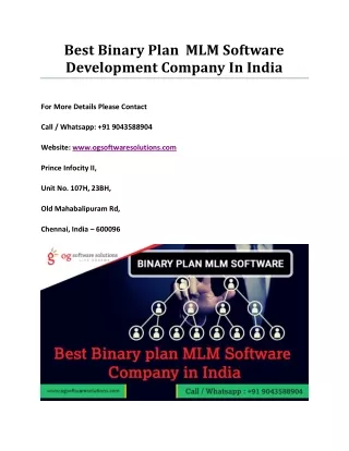 best binary plan mlm software development company