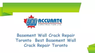 Basement Wall Crack Repair Toronto  Best Basement Wall Crack Repair Toronto