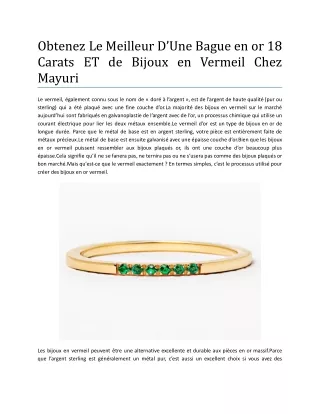 Obtenez Le Meilleur D’Une Bague en or 18 Carats ET de Bijoux en Vermeil Chez Mayuri .docx