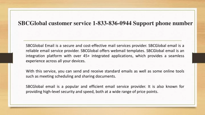 sbcglobal customer service 1 833 836 0944 support phone number