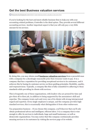 get the best business valuation services