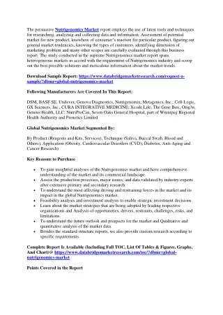 the persuasive nutrigenomics market report