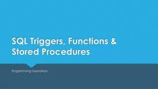 sql triggers functions stored procedures