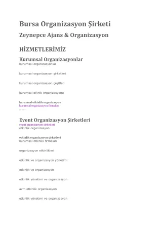 bursa organizasyon