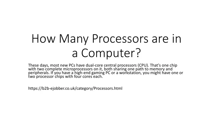 how many processors are in a computer