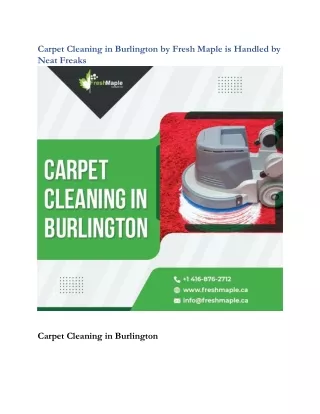 carpet cleaning in burlington by fresh maple