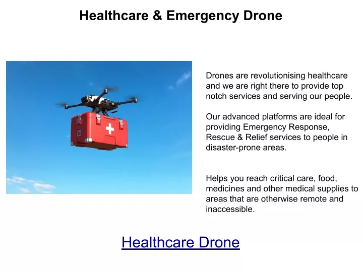 PPT - Healthcare & Emergency Drone PowerPoint Presentation, Free ...