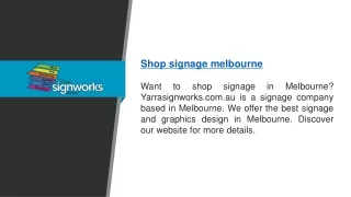 Shop Signage Melbourne  Yarrasignworks.com.au