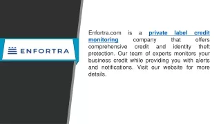 enfortra com is a private label credit monitoring
