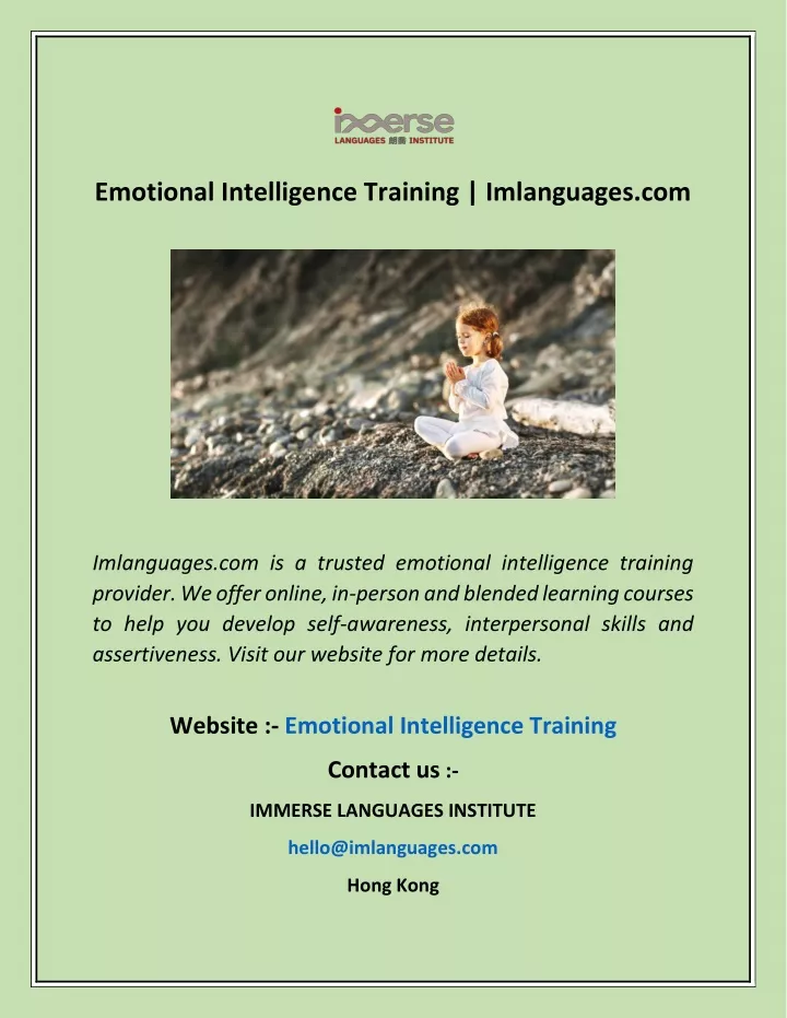 emotional intelligence training imlanguages com