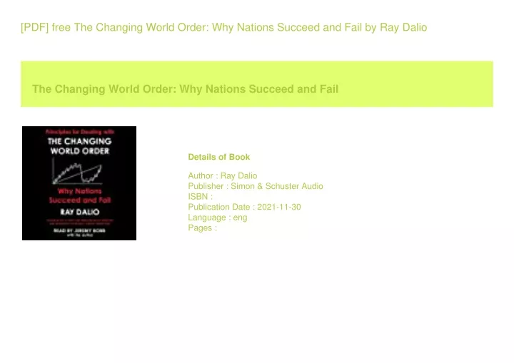 PPT - [PDF] Free The Changing World Order Why Nations Succeed And Fail ...