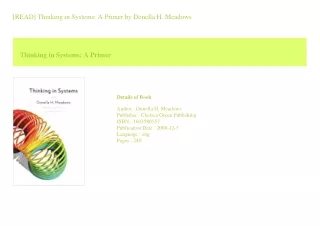 [READ] Thinking in Systems A Primer  by Donella H. Meadows