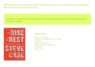 [PDF] Download The Rise of the Rest How Entrepreneurs in Surprising Places a