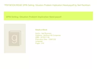 ^PDF/BOOK)READ SPIN Selling Situation Problem Implication Need-payoff  by Ne