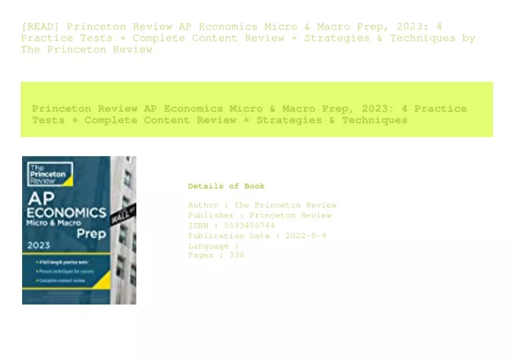 PPT [READ] Princeton Review AP Economics Micro & Macro Prep 2023 4