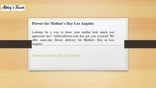 Flower for Mother's Day Los Angeles  Ashleysflower.com