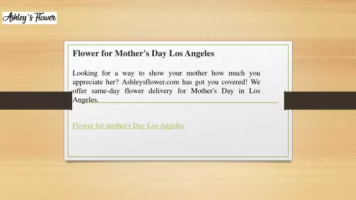 flower for mother s day los angeles