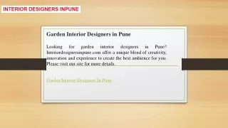Garden Interior Designers in Pune  Interiordesignersinpune.com