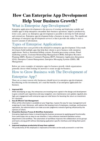 how can enterprise app development help your