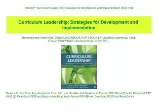 [Ebook]^^ Curriculum Leadership Strategies for Development and Implementation [W.O.R.D]