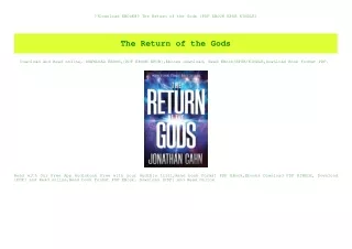 Download EBOoK@ The Return of the Gods {PDF EBOOK EPUB KINDLE}