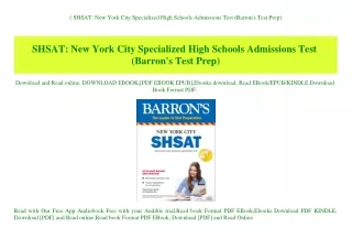 (B.O.O.K.$ SHSAT New York City Specialized High Schools Admissions Test (Barron's Test Prep) (DOWNLOAD E.B.O.O.K.^)