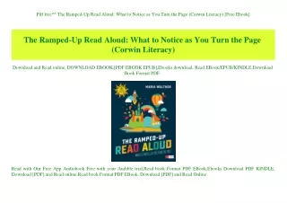 Pdf free^^ The Ramped-Up Read Aloud What to Notice as You Turn the Page (Corwin Literacy) [Free Ebook]