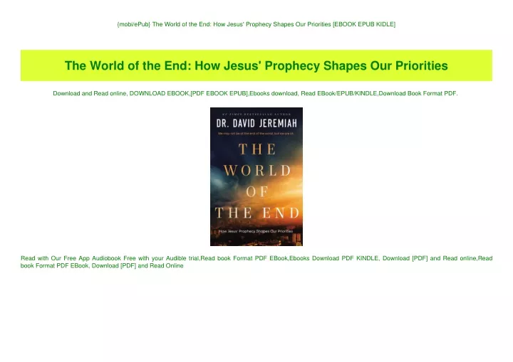 mobi epub the world of the end how jesus prophecy