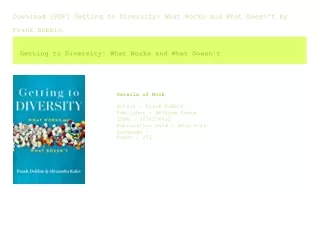 Download [PDF] Getting to Diversity What Works and What Doesn't  by Frank Do