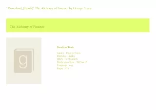 ^Download_[Epub]^ The Alchemy of Finance  by George Soros