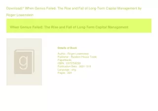 Download)^ When Genius Failed The Rise and Fall of Long-Term Capital Managem