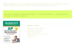 [FREE][DOWNLOAD] AP Microeconomics/Macroeconomics 4 Practice Tests   Compreh