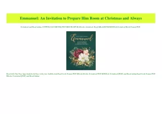 (READ-PDF!) Emmanuel An Invitation to Prepare Him Room at Christmas and Always Book PDF EPUB