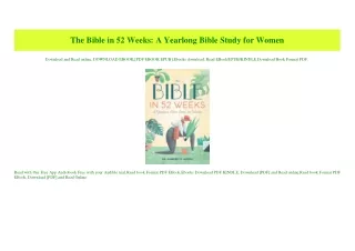 (READ)^ The Bible in 52 Weeks A Yearlong Bible Study for Women [PDF EBOOK EPUB]