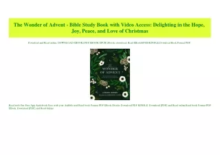 (READ-PDF!) The Wonder of Advent - Bible Study Book with Video Access Delighting in the Hope  Joy  Peace  and Love of Ch