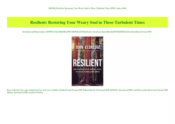 book resilient restoring your weary soul in these