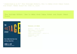 ^[download p.d.f]^ The Voltage Effect How to Make Good Ideas Great and Great