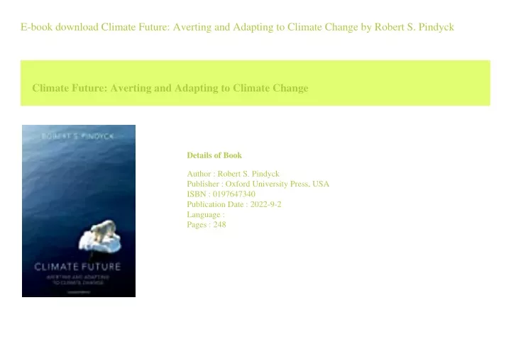 e book download climate future averting