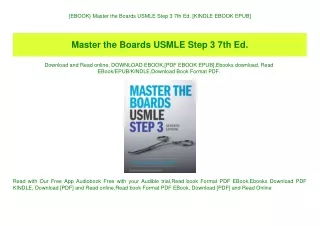 {EBOOK} Master the Boards USMLE Step 3 7th Ed. [KINDLE EBOOK EPUB]